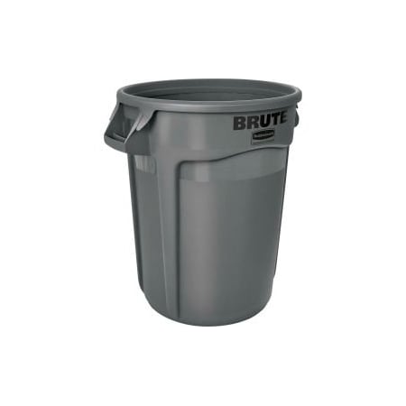 Rubbermaid Commercial Rubbermaid Brute 264360 Trash Container wVenting Channels, 44 Gallon  Gray, PK4 FG264360GRAY